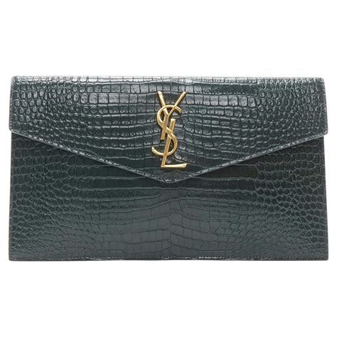 gold ysl envelope bag|YSL crocodile envelope bag.